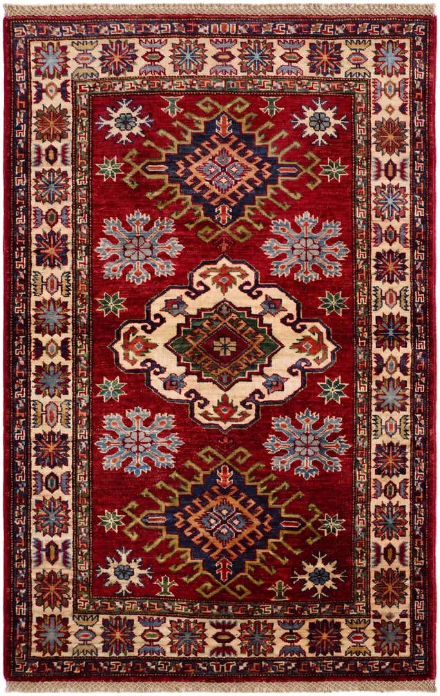 3' 2 x 4' 11 Hand Knotted Kazak Rug