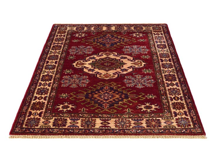 Detail image of 3' 4 x 4' 10 Hand Knotted Kazak Rug
