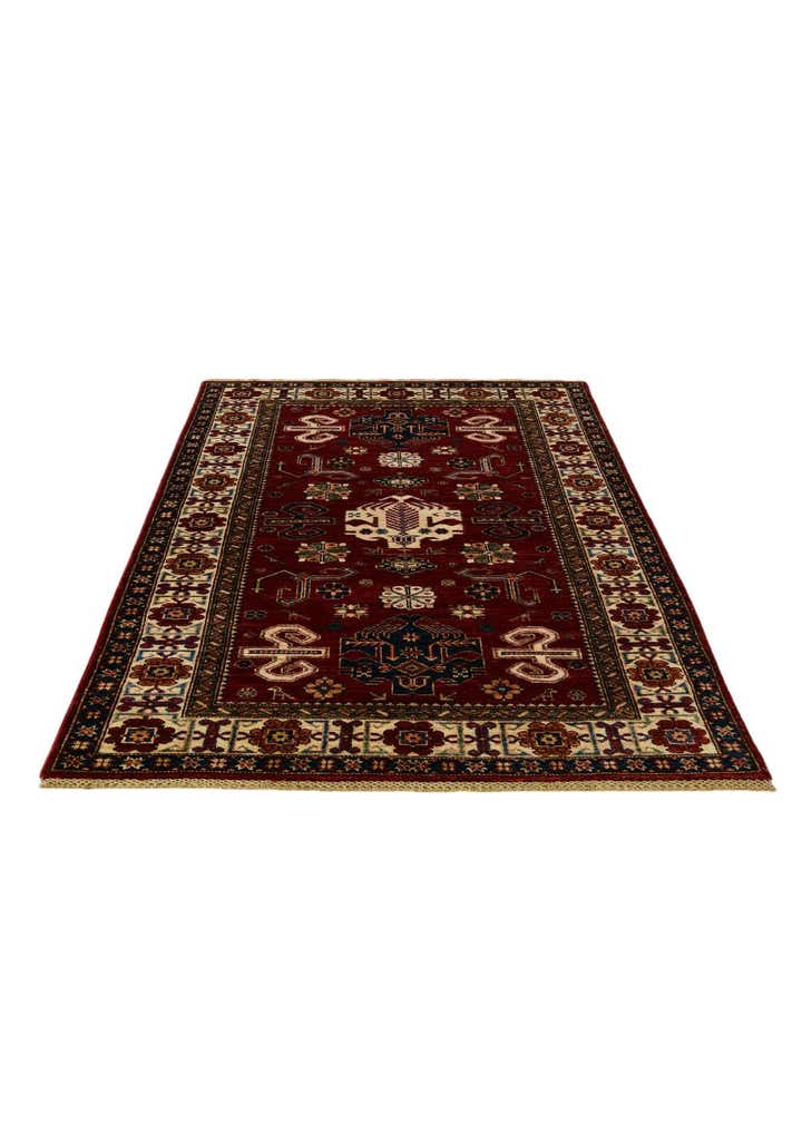 4' x 6' 7 Hand Knotted Kazak Rug