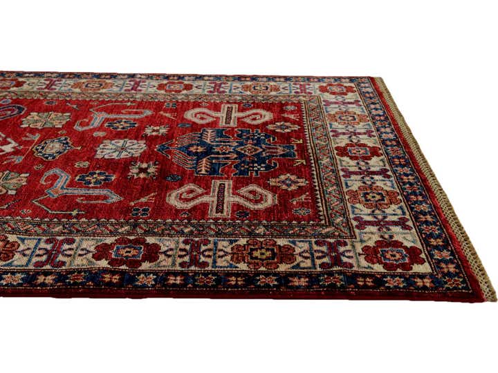 4' x 6' 7 Hand Knotted Kazak Rug