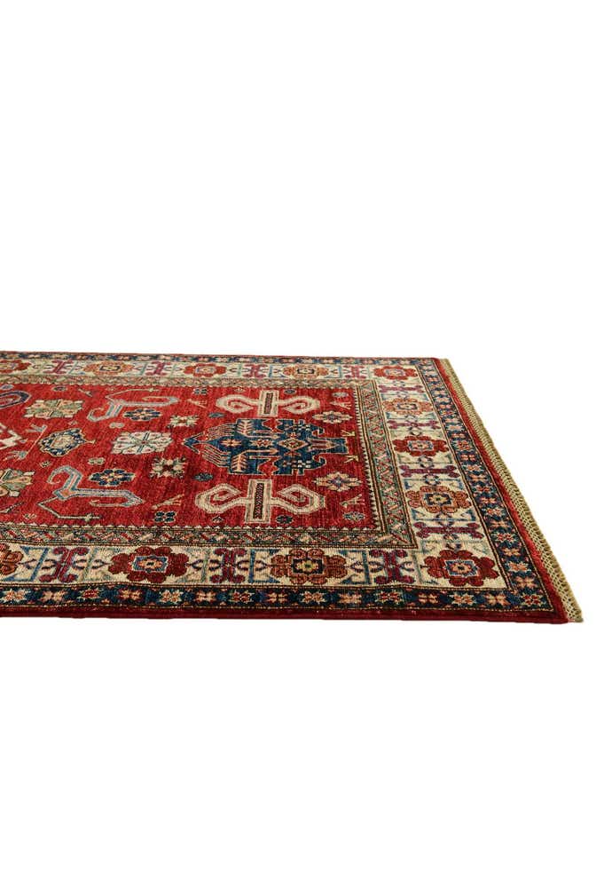 4' x 6' 7 Hand Knotted Kazak Rug