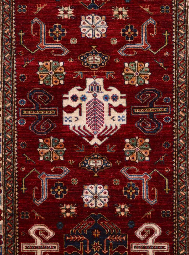 4' x 6' 7 Hand Knotted Kazak Rug