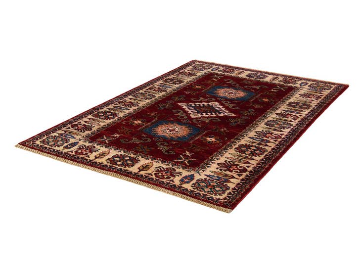 Detail image of 4' 1 x 6' Hand Knotted Kazak Rug