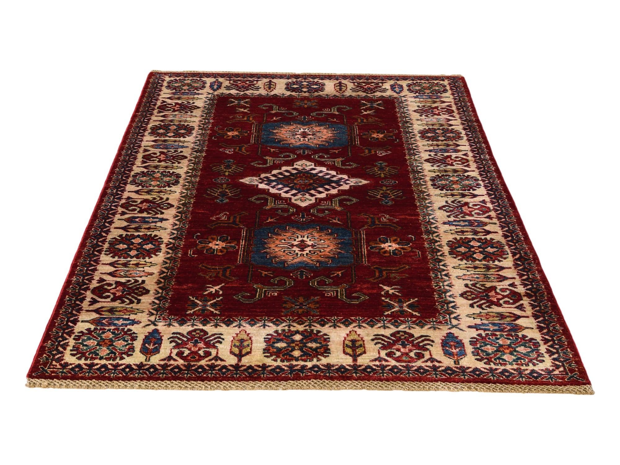 4' 1 x 6' Hand Knotted Kazak Rug