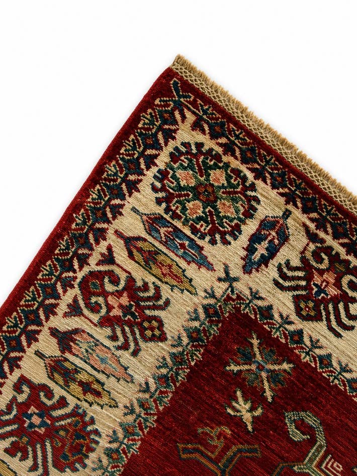 Detail image of 4' 1 x 6' Hand Knotted Kazak Rug