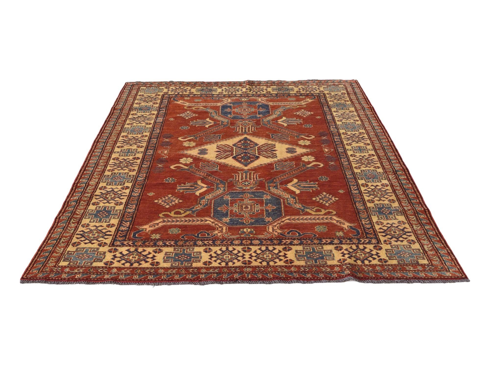 5' 9 x 8' 7 Kazak Wool Rug