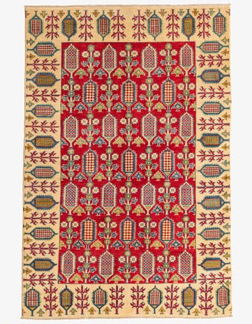 5' x 7' 5 Hand Knotted Kazak Rug