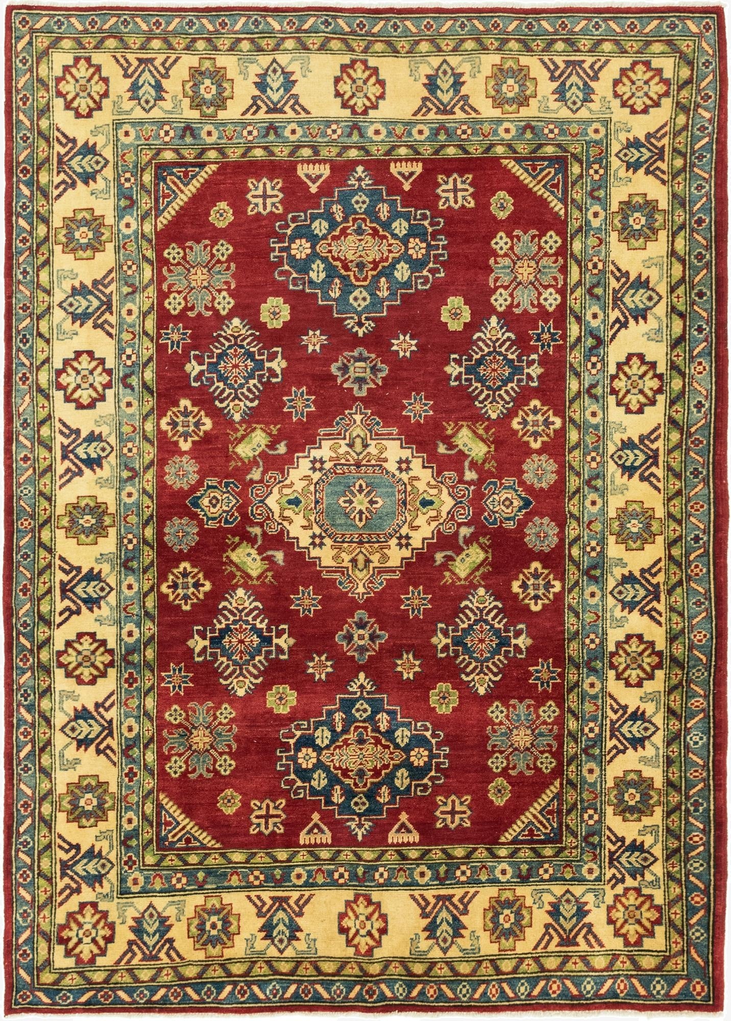 5' 7 x 7' 10  Hand Knotted Kazak Rug