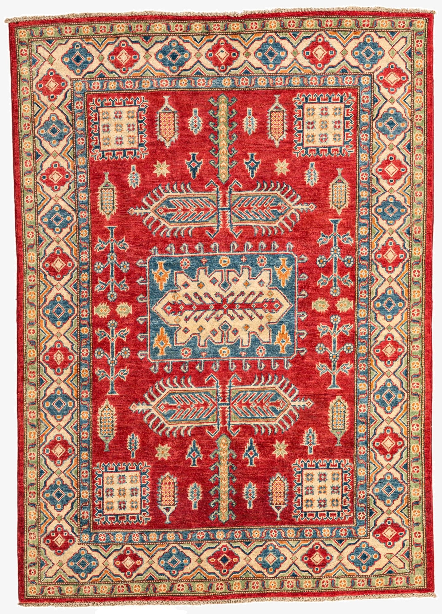 5' x 7' 1  Hand Knotted Kazak Rug