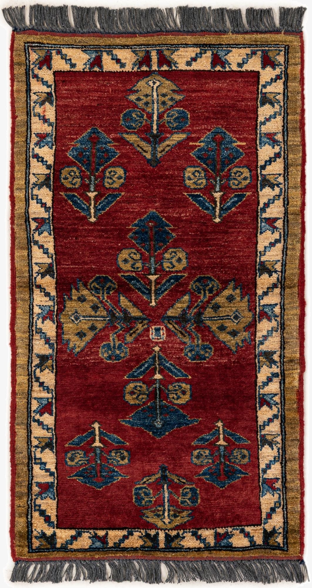 1' 11 x 3' 6  Hand Knotted Kazak Wool Rug