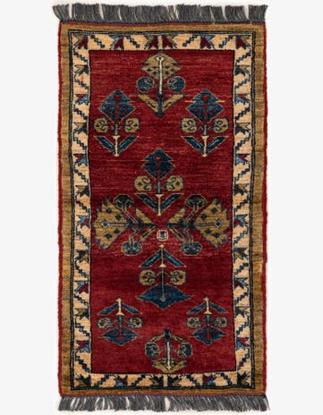 1' 11 x 3' 6 Hand Knotted Kazak Wool Rug