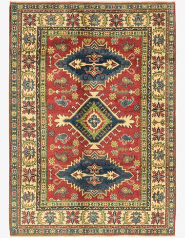 5' 9 x 8' 2 Hand Knotted Kazak Rug