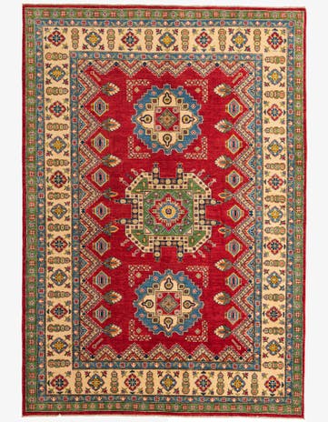 6' 8 x 9' 7 Hand Knotted Kazak Rug