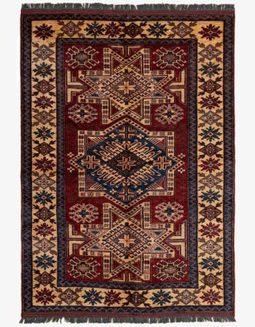5' x 7' 2 Hand Knotted Kazak Wool Rug