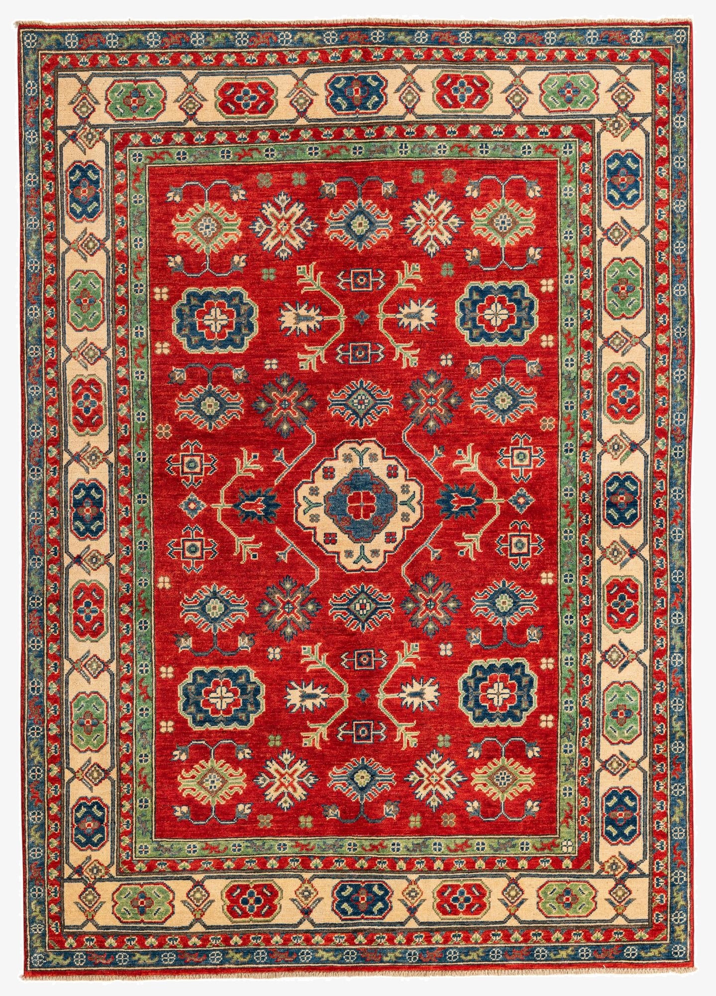 5' 7 x 8'  Hand Knotted Kazak Rug