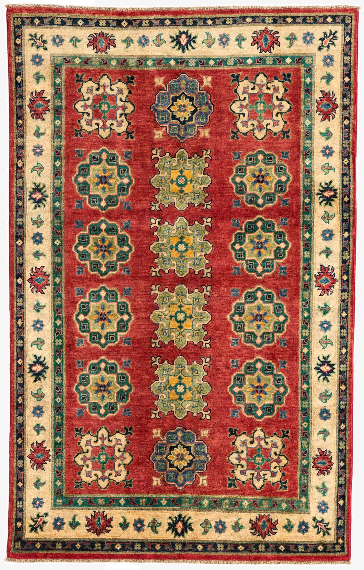 4' x 6' 4  Hand Knotted Kazak Rug