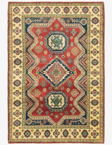 4' 2 x 6' 5 Hand Knotted Kazak Rug
