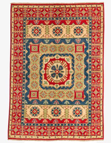 5' 5 x 8' Hand Knotted Kazak Rug
