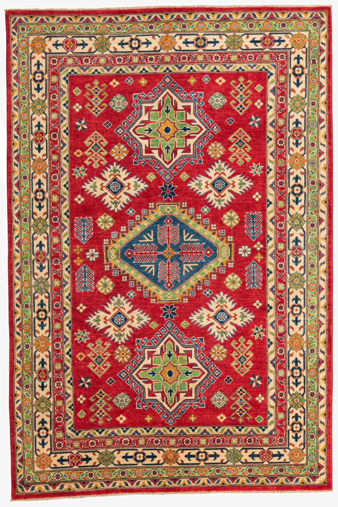 6' 2 x 9'  Hand Knotted Kazak Rug
