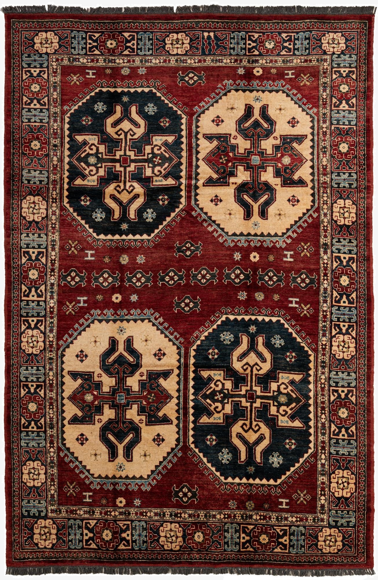6' 9 x 10' 3  Hand Knotted Kazak Wool Rug