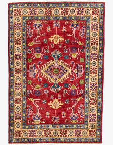 3' 9 x 5' 8 Hand Knotted Kazak Rug