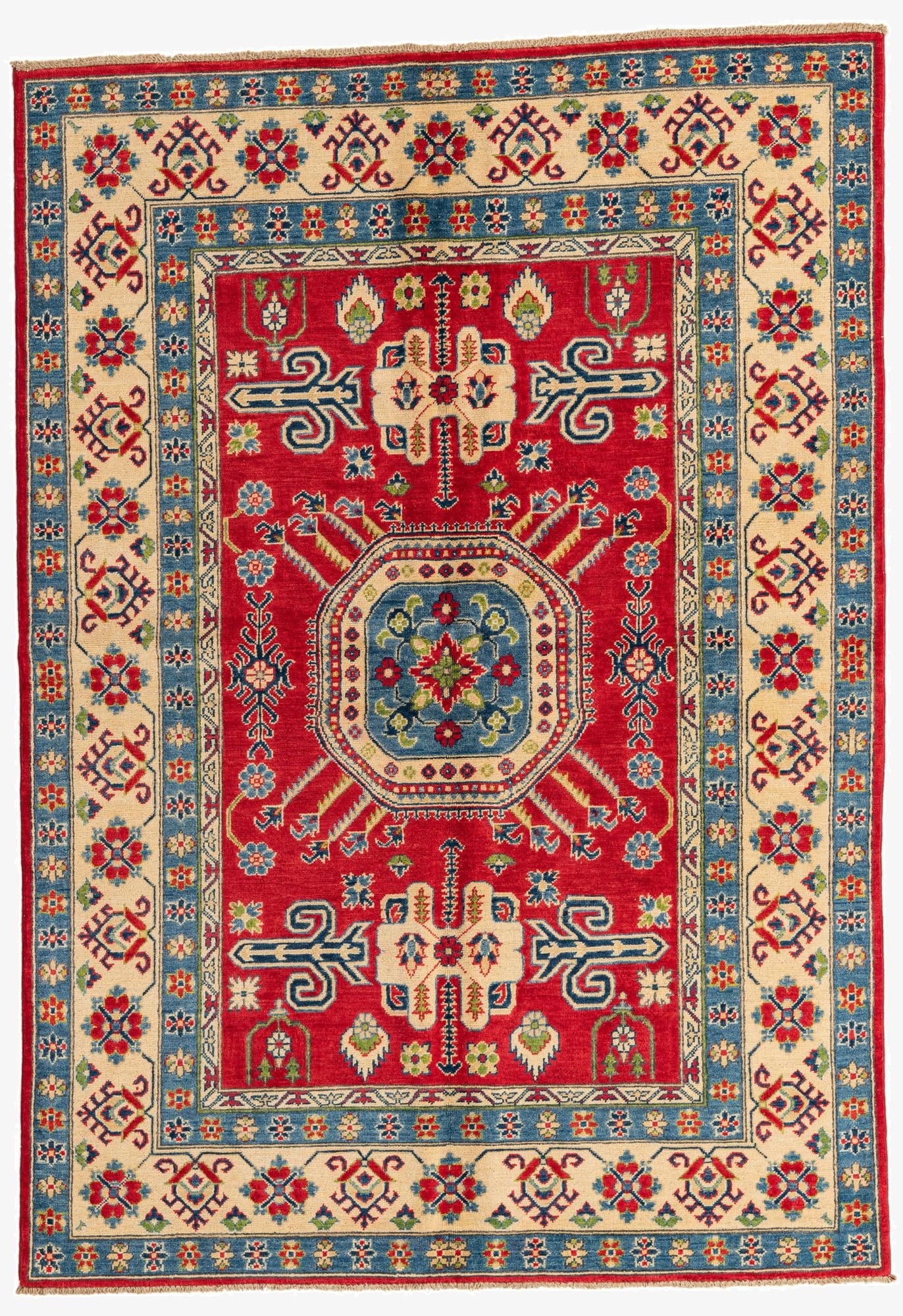 5' 7 x 8'  Hand Knotted Kazak Rug