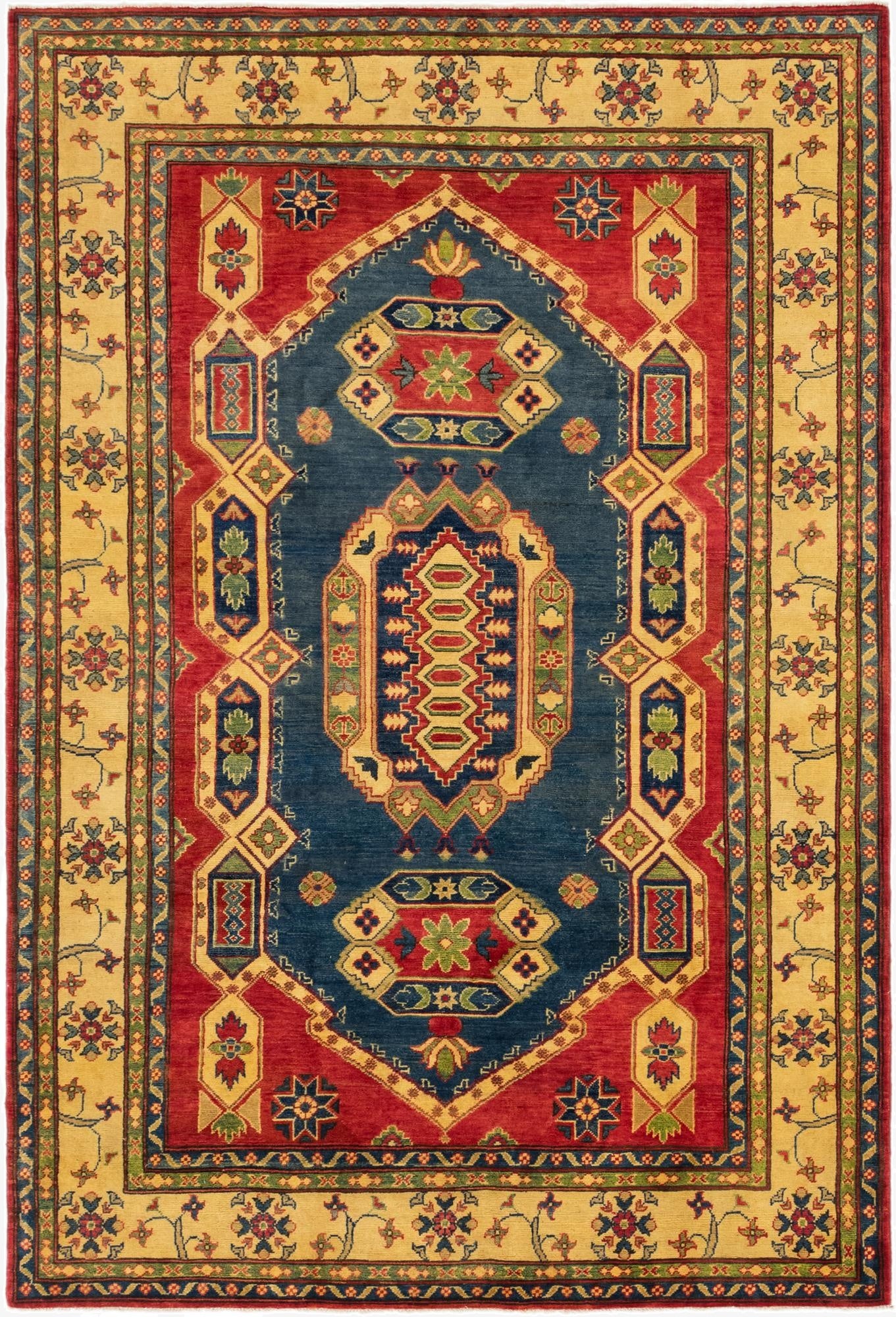 6' 3 x 9' 3  Hand Knotted Kazak Rug