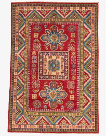 4' 10 x 7' 1 Hand Knotted Kazak Rug