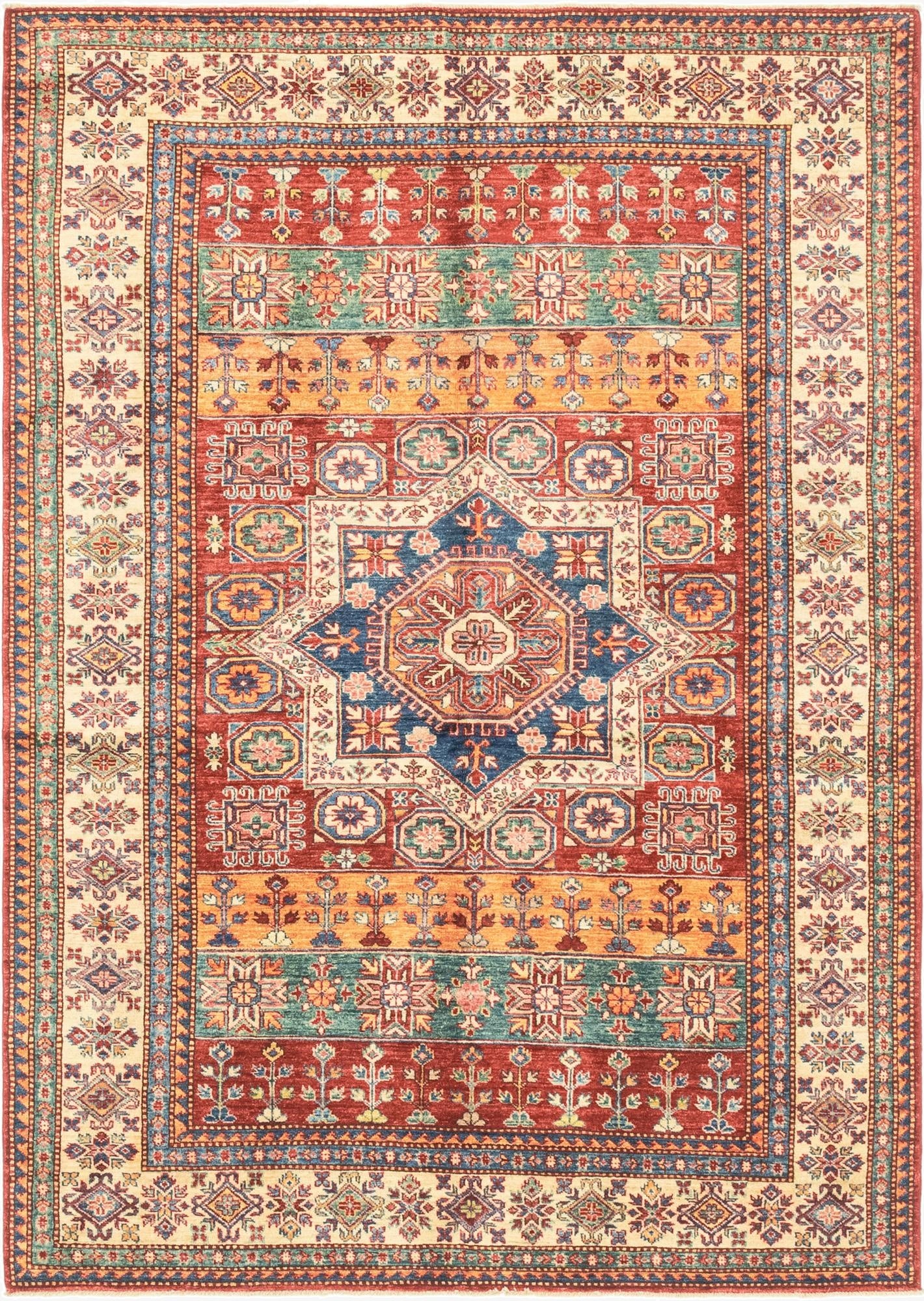 5' 7 x 7' 10  Hand Knotted Kazak Oriental Rug