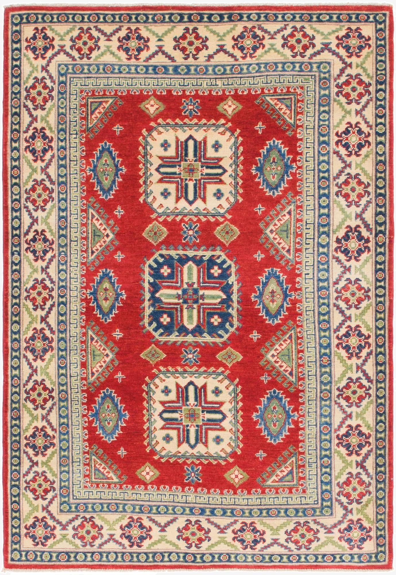 4' x 6'  Hand Knotted Kazak Rug