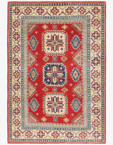 4' x 6' Hand Knotted Kazak Rug