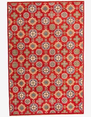 6' 7 x 9' 10 Hand Knotted Kazak Rug