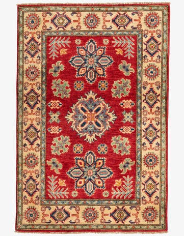 3' 4 x 5' Hand Knotted Kazak Rug