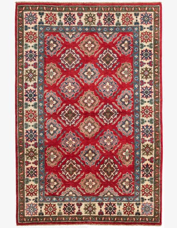 4' 1 x 6' 2 Hand Knotted Kazak Rug