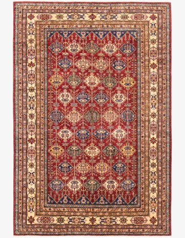6' 8 x 9' 10 Hand Knotted Kazak Oriental Wool Rug