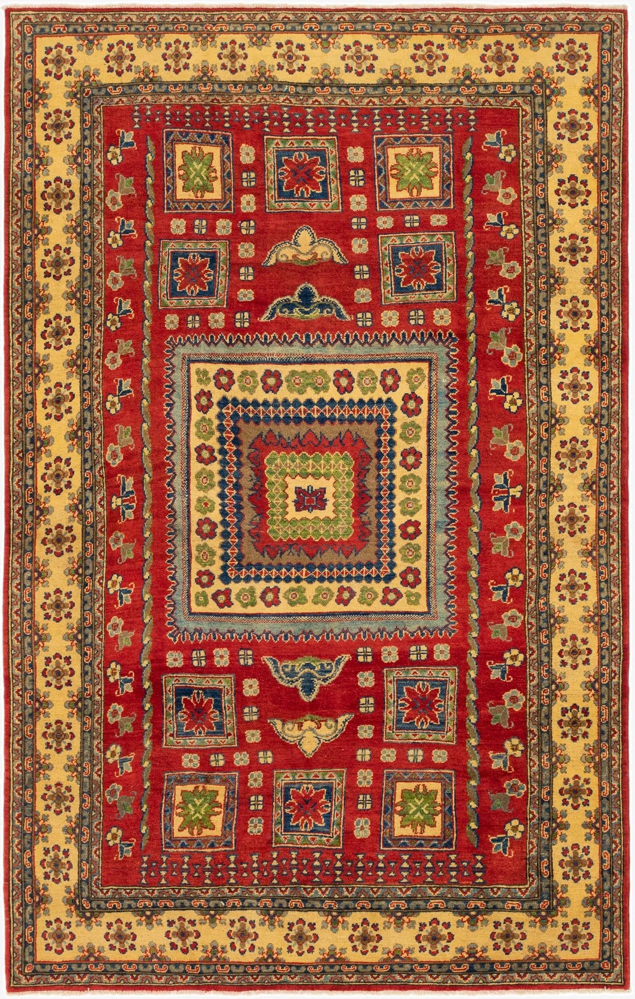 5' 8 x 9' 1  Hand Knotted Kazak Rug