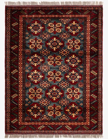 4' x 5' 2 Hand Knotted Kazak Wool Rug