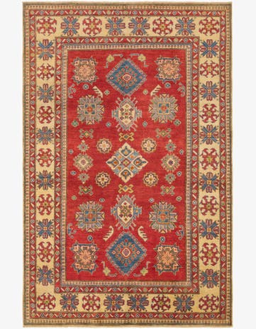 6' 1 x 9' 6 Hand Knotted Kazak Rug