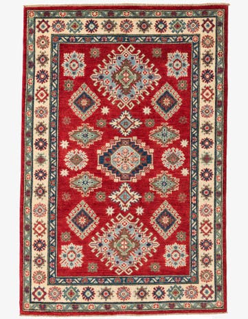 4' x 6' Hand Knotted Kazak Rug