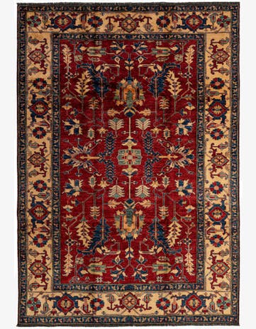 6' 11 x 9' 11 Hand Knotted Kazak Wool Rug