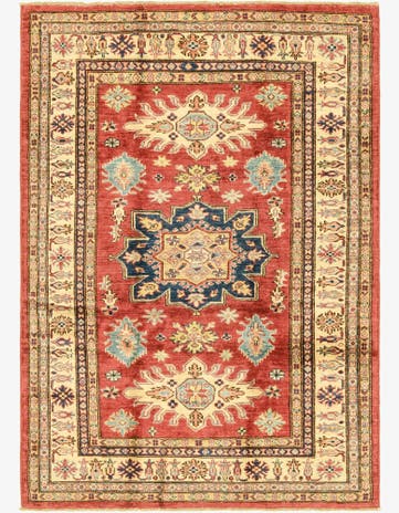 4' x 5' 8 Hand Knotted Kazak Rug