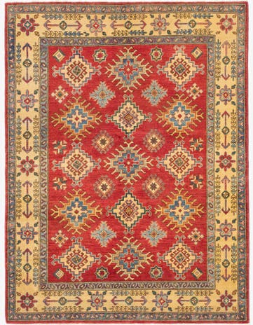 5' x 6' 6 Hand Knotted Kazak Rug