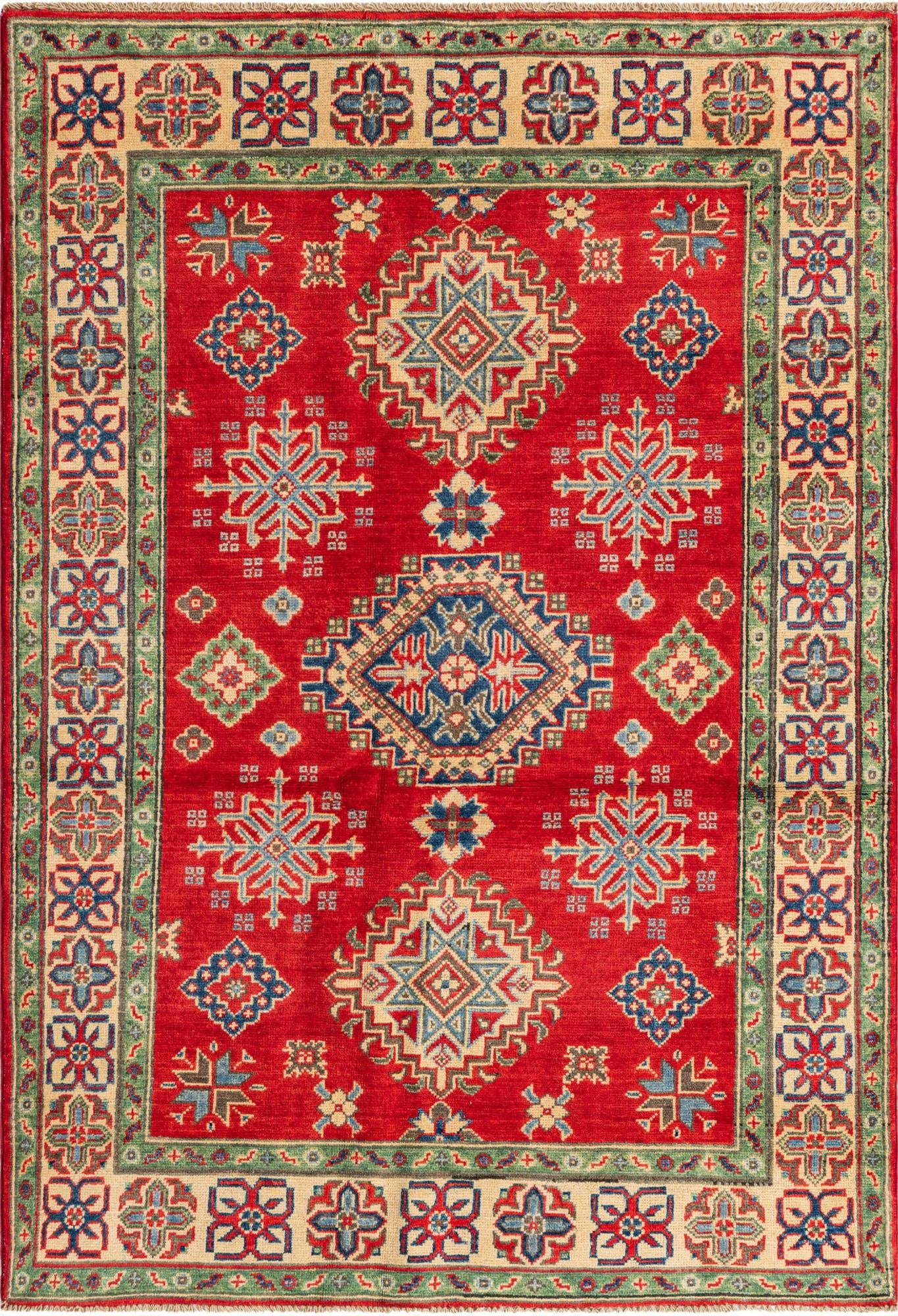 4' 1 x 6' 1  Hand Knotted Kazak Rug