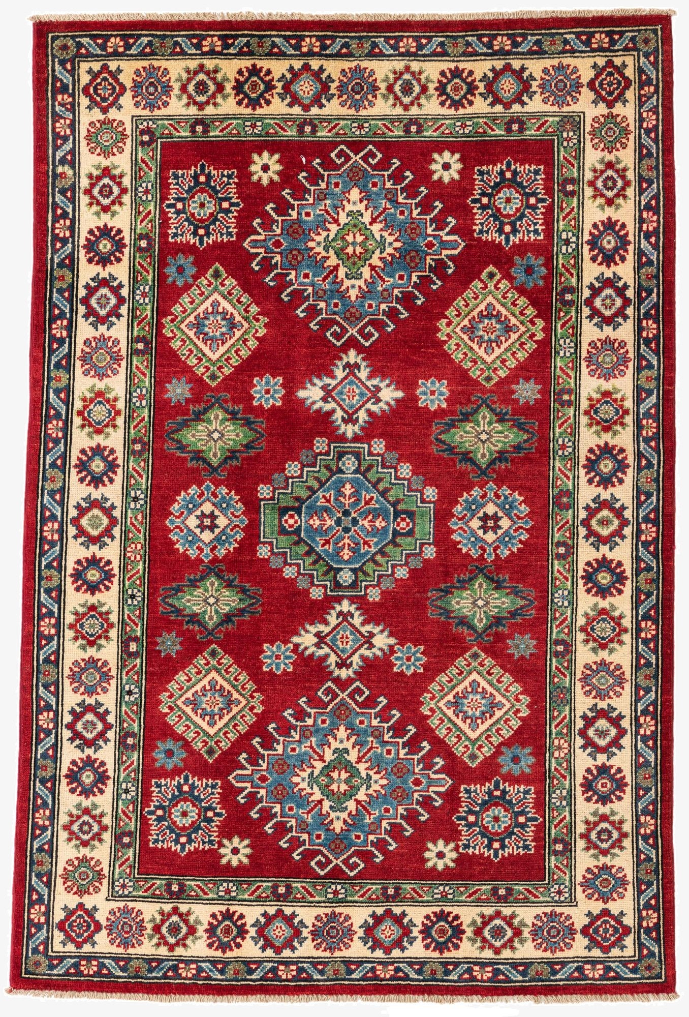 4' x 6'  Hand Knotted Kazak Rug