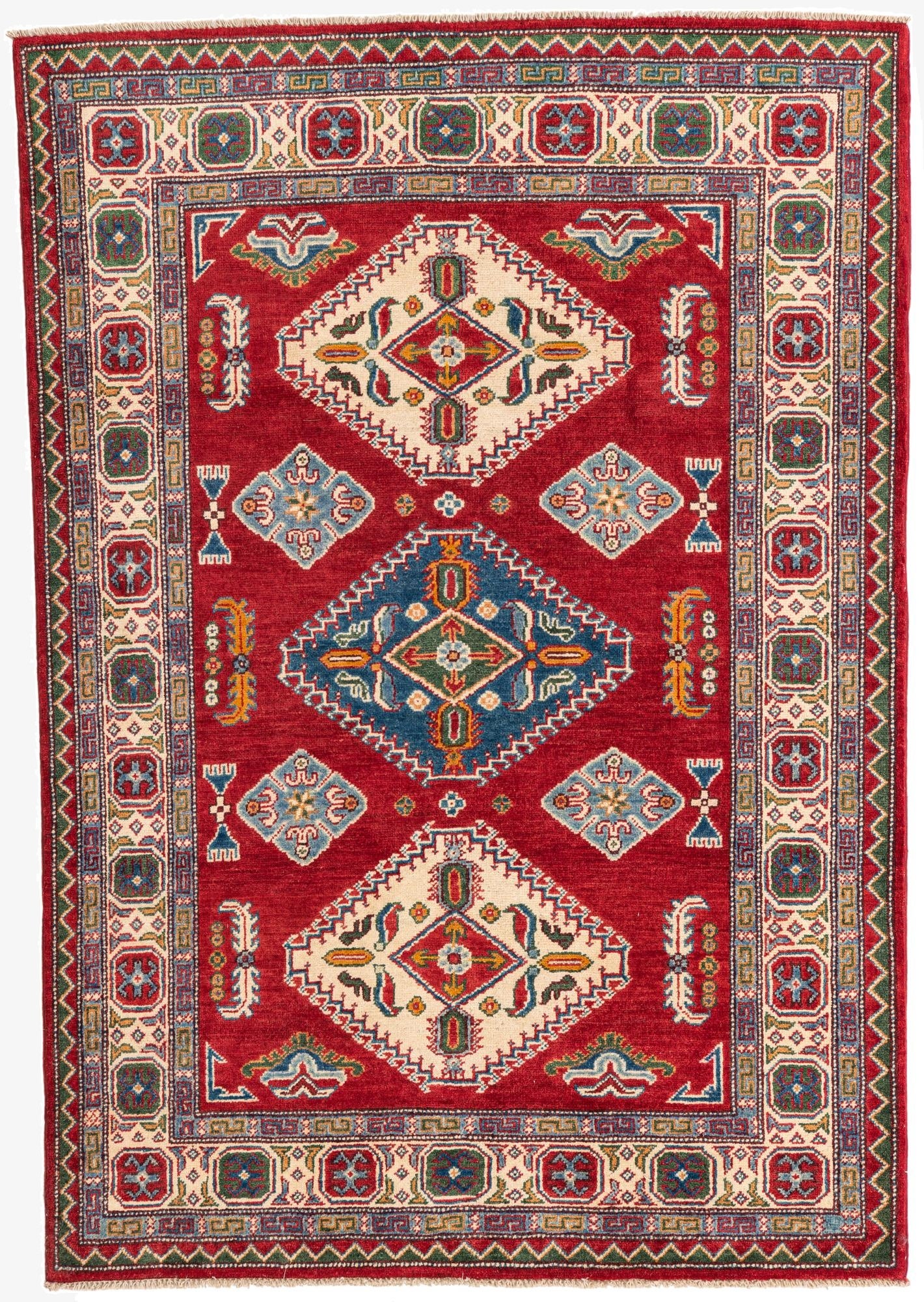 4' 1 x 6'  Hand Knotted Kazak Rug