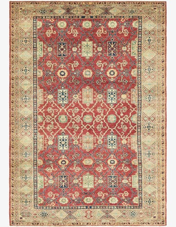 6' 8 x 9' 8 Hand Knotted Kazak Oriental Rug