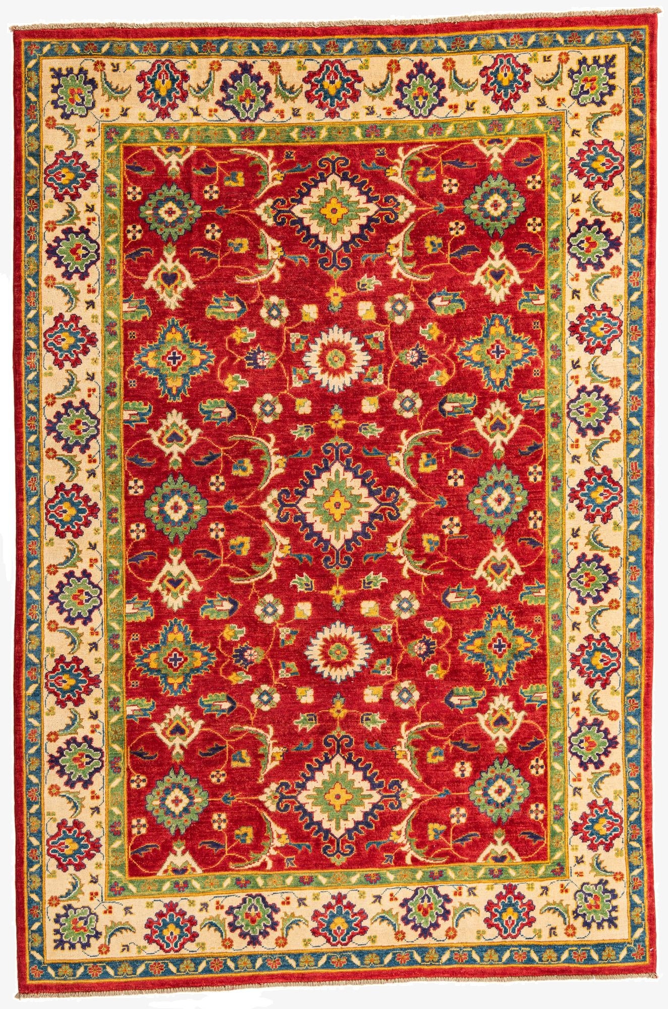 6' x 9' 1  Hand Knotted Kazak Rug