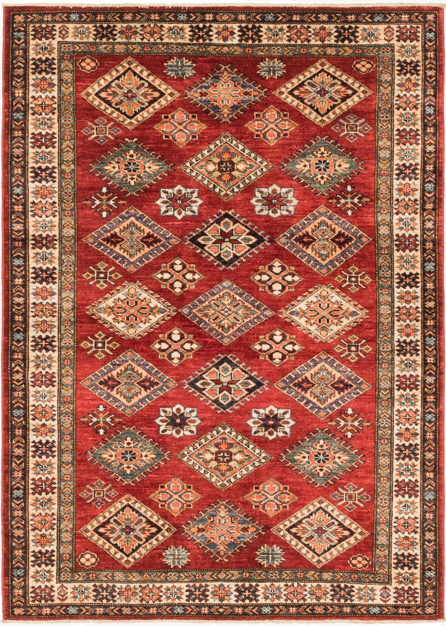 4' 1 x 5' 9  Hand Knotted Kazak Oriental Rug