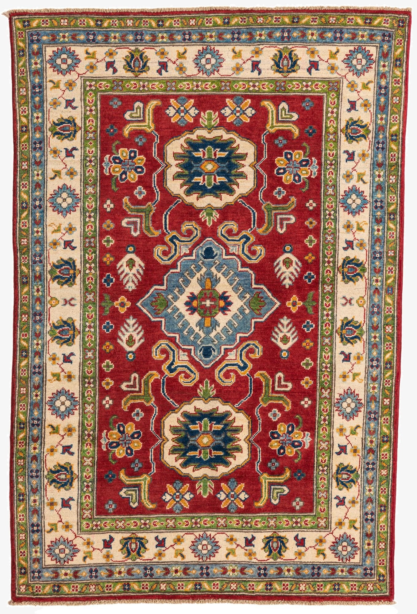 3' 10 x 6'  Hand Knotted Kazak Rug