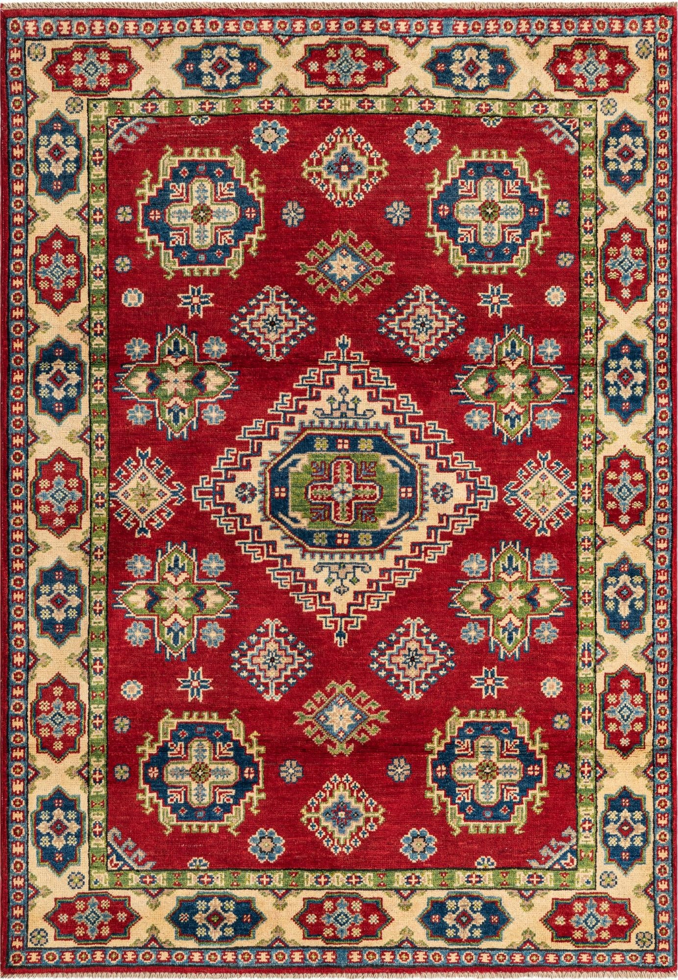 4' x 6'  Hand Knotted Kazak Rug